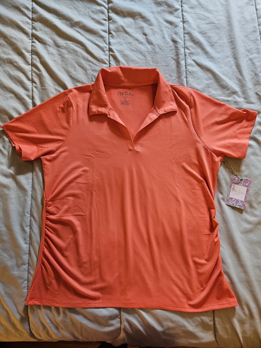 NWT Stella Parker Sport XL Coral Kiss UPF 50 Golf Polo Shirt